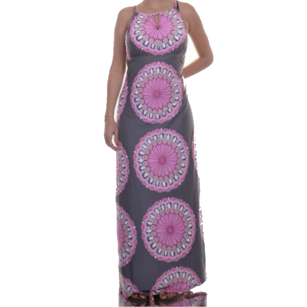 INC International Concepts Pink and Gray Maxi Dress